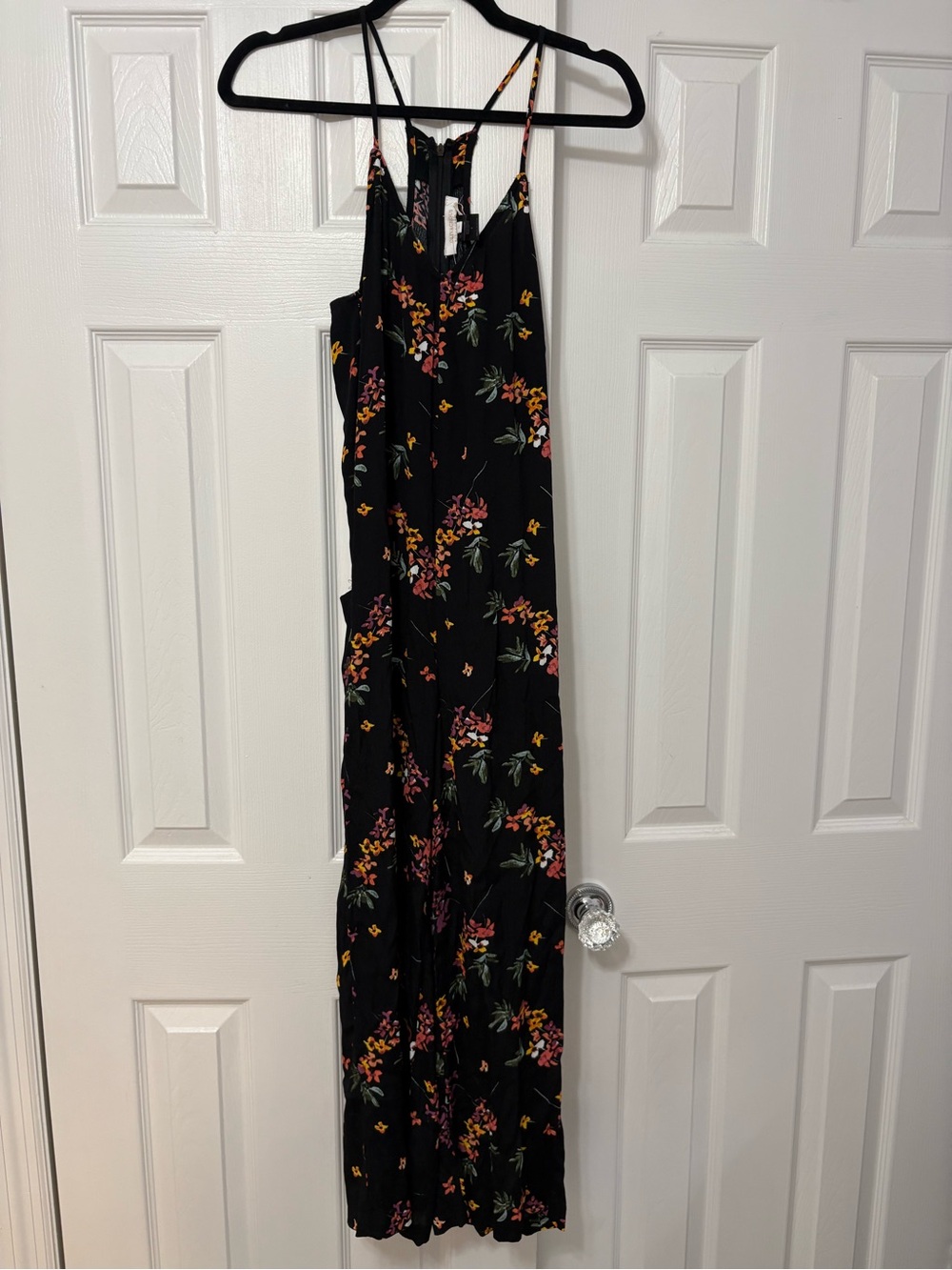 Olivaceous Black Floral NWT Small Jumpsuit Flowy Sleeveless